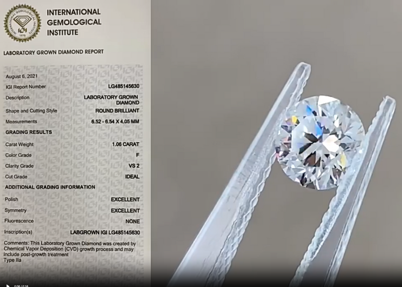 Diamantes 1CT 2CT 3CT Personalizado Brilhante (Diamante CVD/HPHT Diamante)Jóias Finas