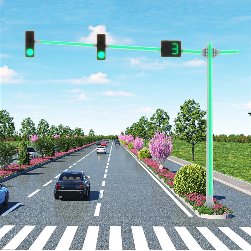 Semáforo de trânsito moderno com faixa de led