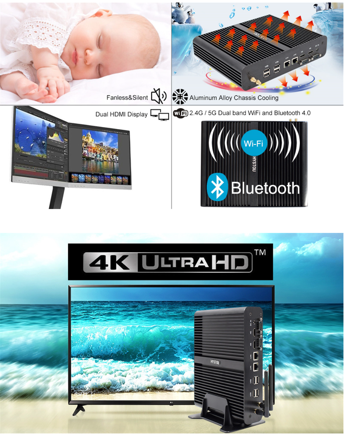 PC Industrial game Fanless Intel i7, 2 vídeo 2GB, 4 USB 3.0